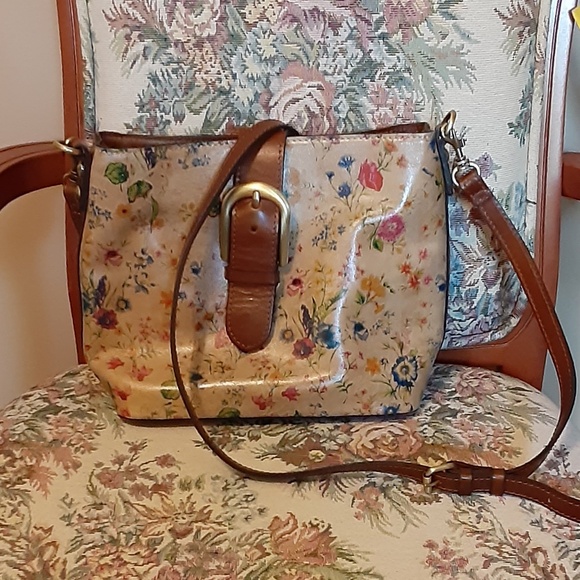 Patricia Nash Floral Leather Satchel/Should Bag - Picture 1 of 8